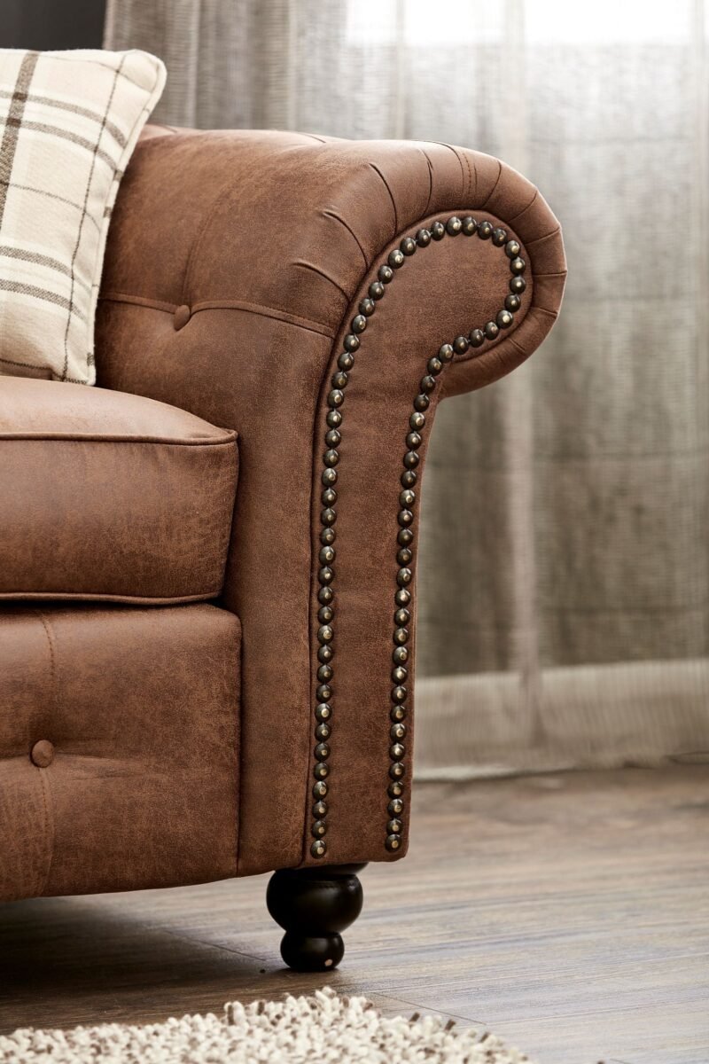 Sunningdale Faux Leather 3 Seater Sofa - Image 4