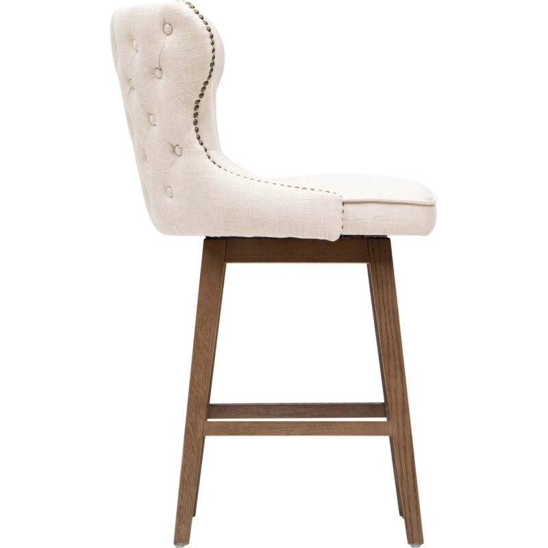 Ariana Swivel Counter Stool, Eastham Khaki/Walnut Legs - Image 2