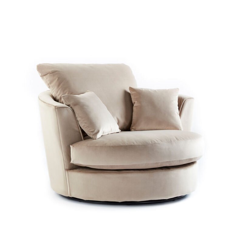 Belvedere Soft Velvet Swivel Chair - Image 3