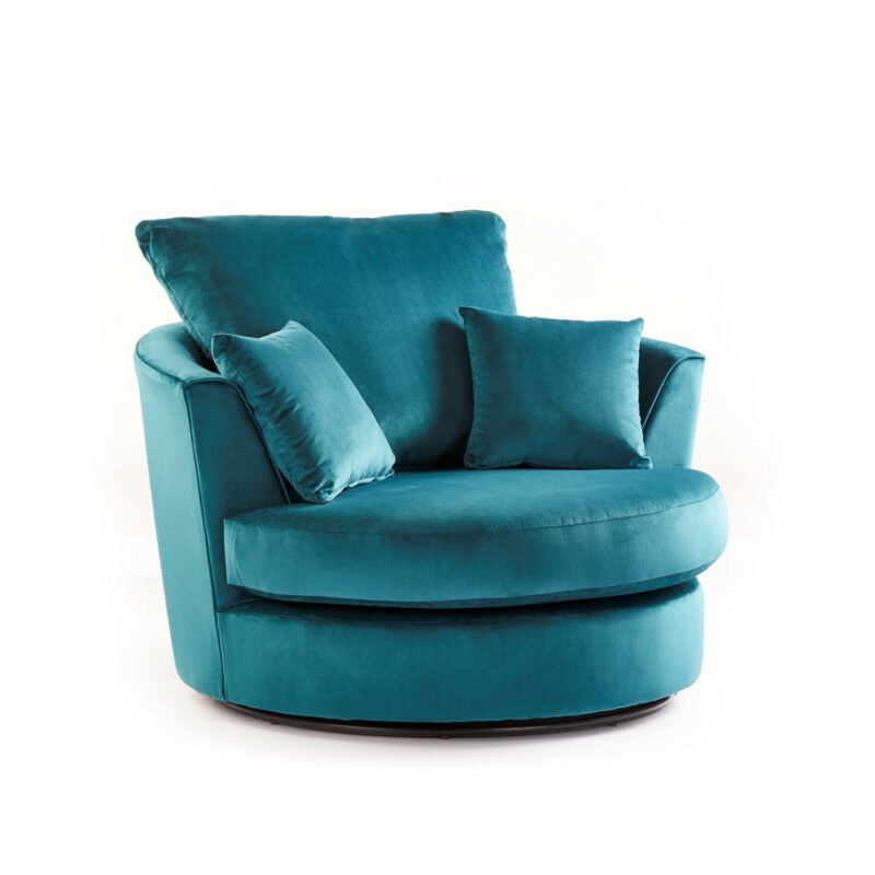 Belvedere Soft Velvet Swivel Chair - Image 4