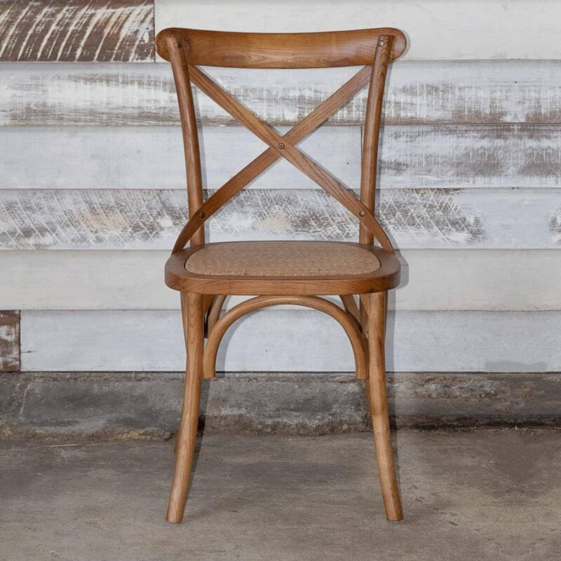 Cross Back Chair Wooden Back - Tallow - Image 3