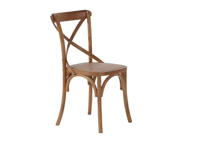 Cross Back Chair Wooden Back - Tallow