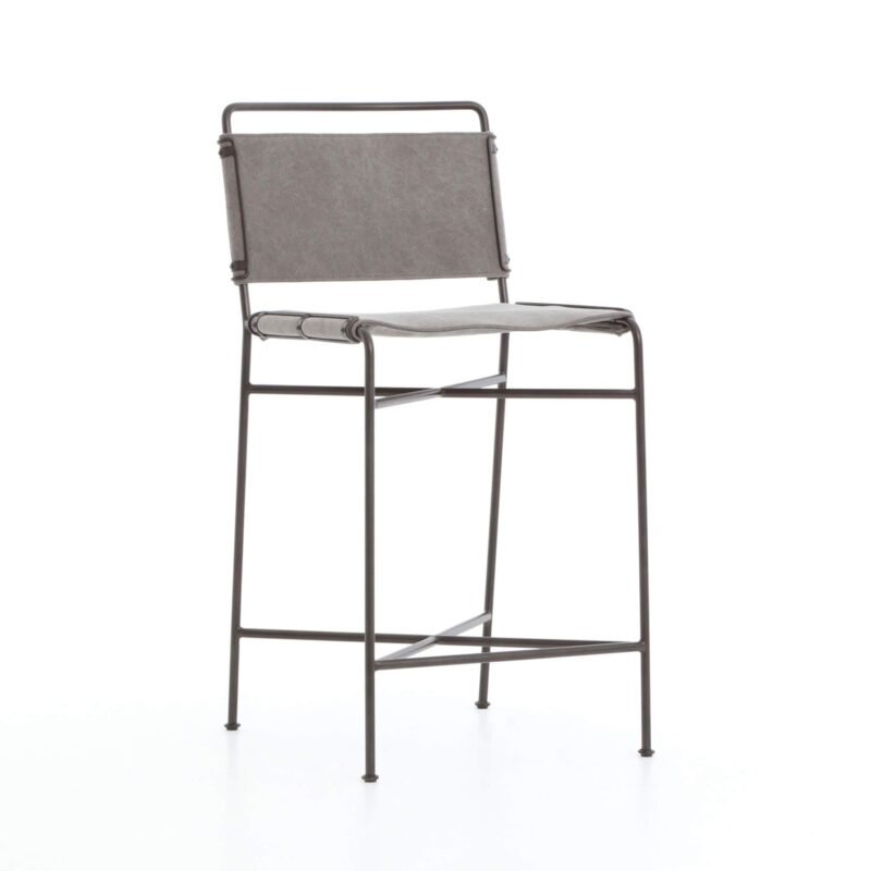 Wharton Bar & Counter Stool, Stonewash Grey, Set of 2